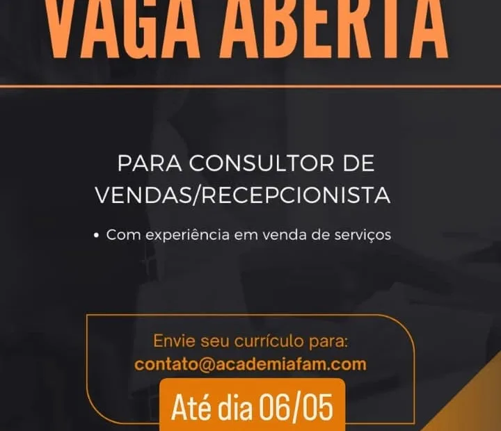Vaga para consultor de vendas em Jaboatao