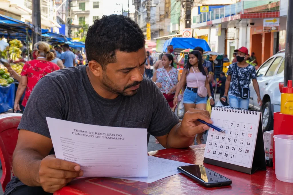 Trabalhador contando o prazo de 10 dias para pagamento da rescisão