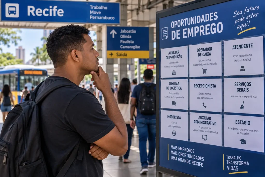 Trabalhador procurando vagas de emprego em Recife e Região Metropolitana